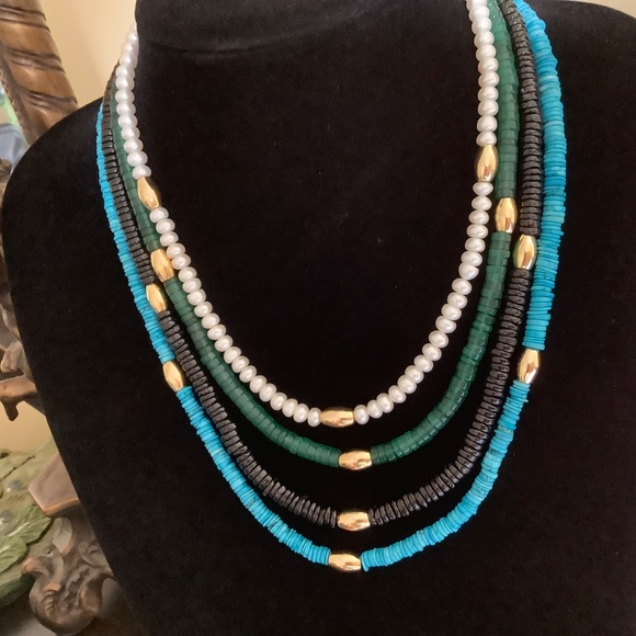 Affinity Gems Multi-Layer Beaded Necklace, Gold-tone Over Sterling Silver - Picture 4 of 16